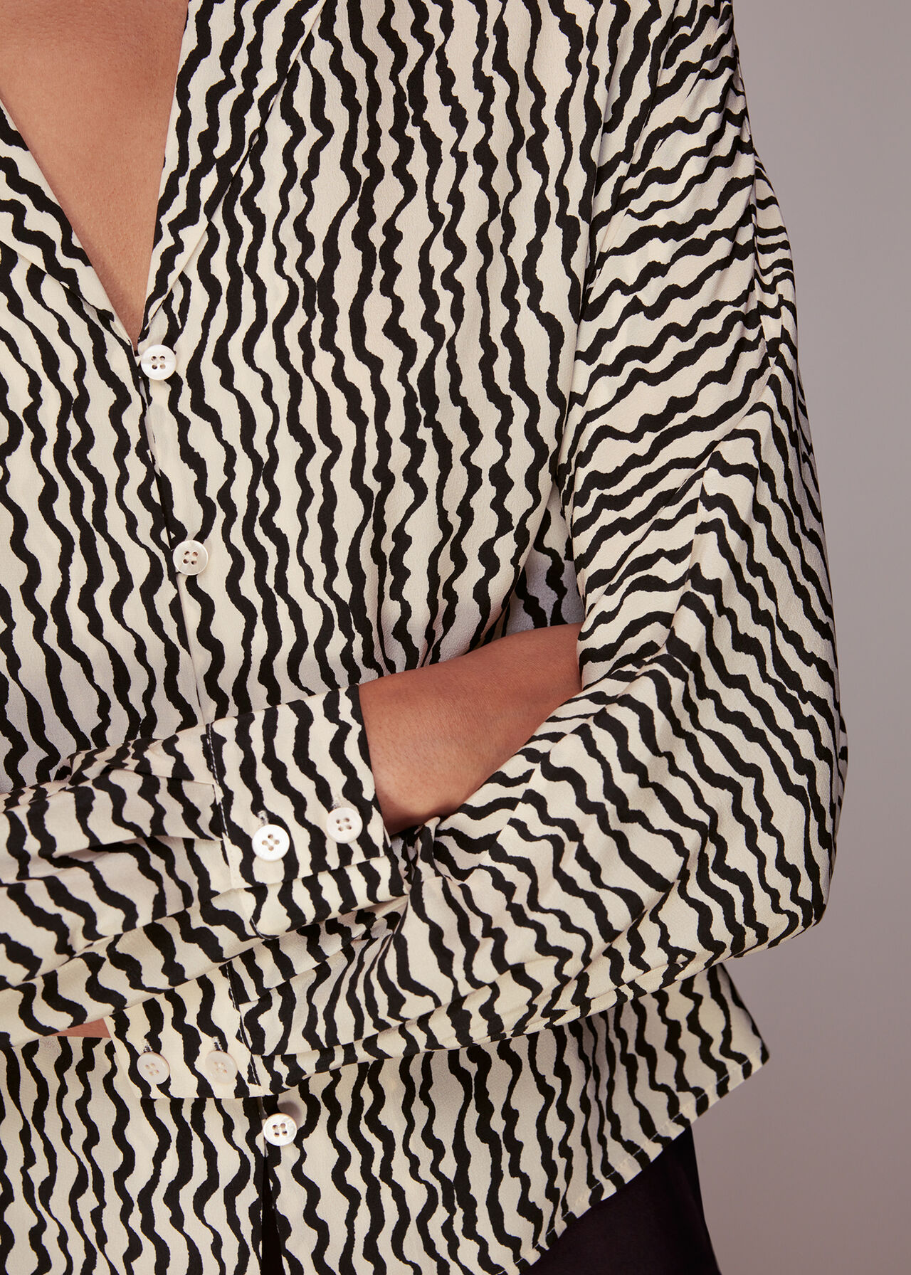 Wiggle Print Silk Shirt